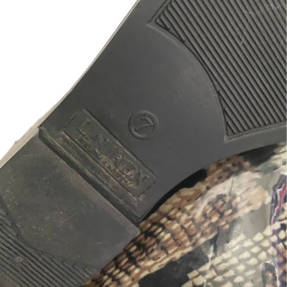 Lauren Ralph Lauren Tally Bo Rai Snakeskin Rubber Booties - Size 7 - Picture 5 of 7